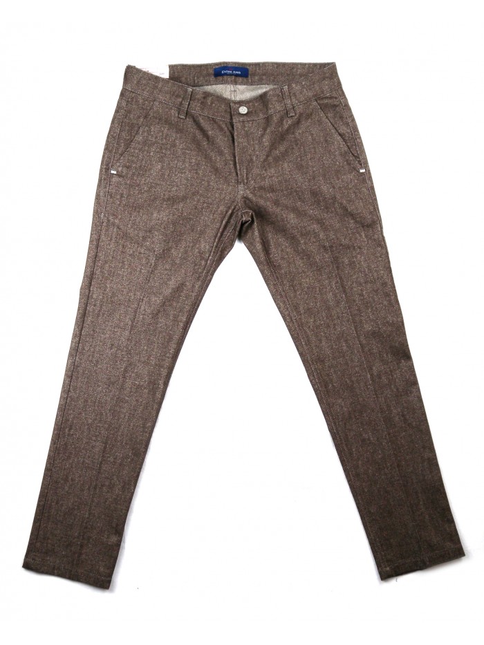 Entre Amis Men's trousers Art. A158257705 Melange brown
