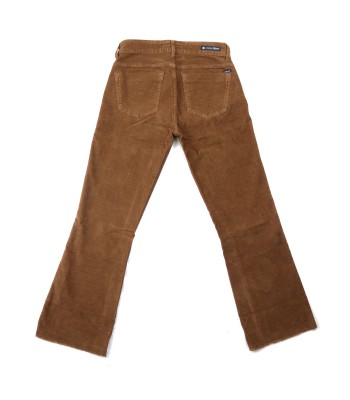 Atelier Cigala's Pantalone Donna Velluto Mod. 119 Bell Bottom Crop Cammello 2