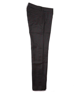 ALYSI Chic Micro Check Wine Women's Trousers