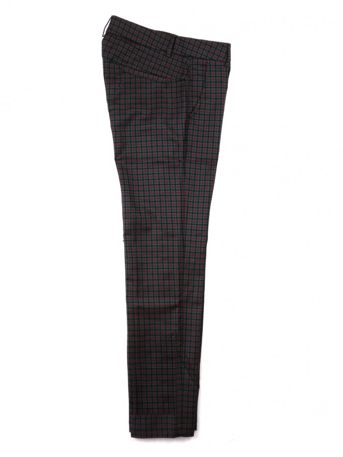 ALYSI Chic Micro Check Wine Women's Trousers ALYSI Chic Micro Check Wine Women's Trousers