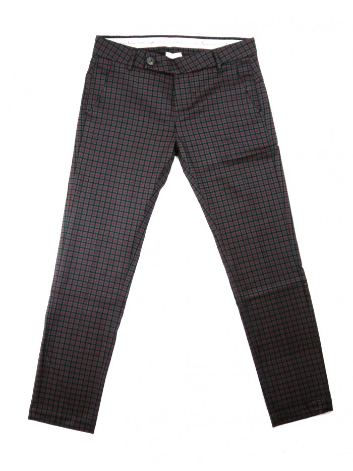 ALYSI Pantalone Donna Chic Micro Check Vino