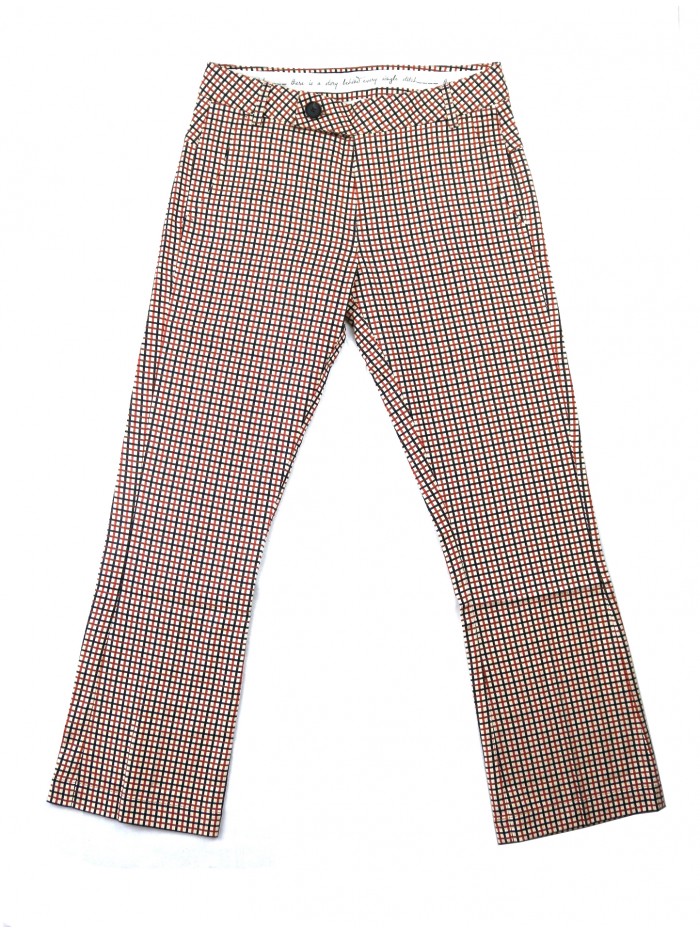 ALYSI Chic Micro Check Camel Women's Trousers