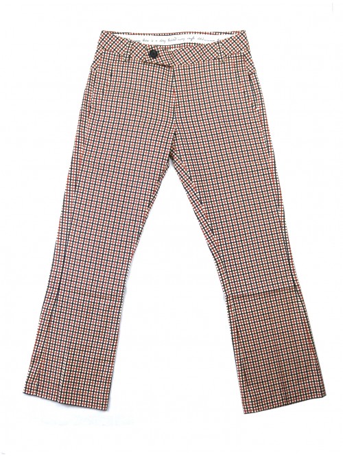 ALYSI Chic Micro Check Camel Women's Trousers