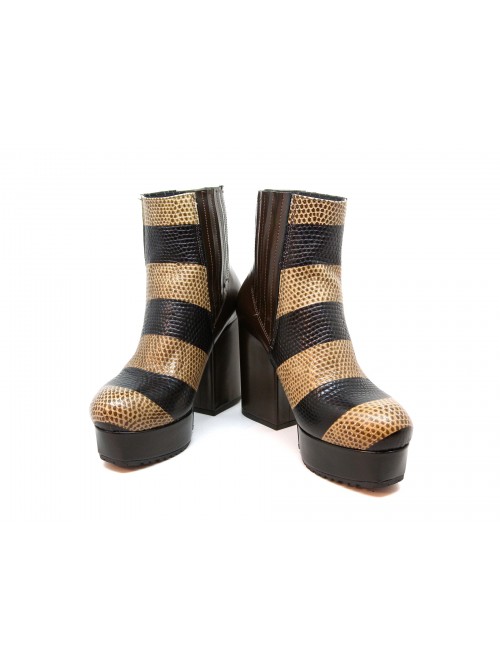 Tipe e Tacchi Women Shoes Art. Lizard Col. Turf. Big Black Elastic