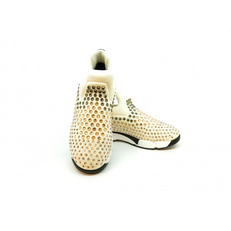 Sneackers Woman Gem Neoprene Strass in technical stretch fabric with multi rhinestones on the upper and rubber sole.