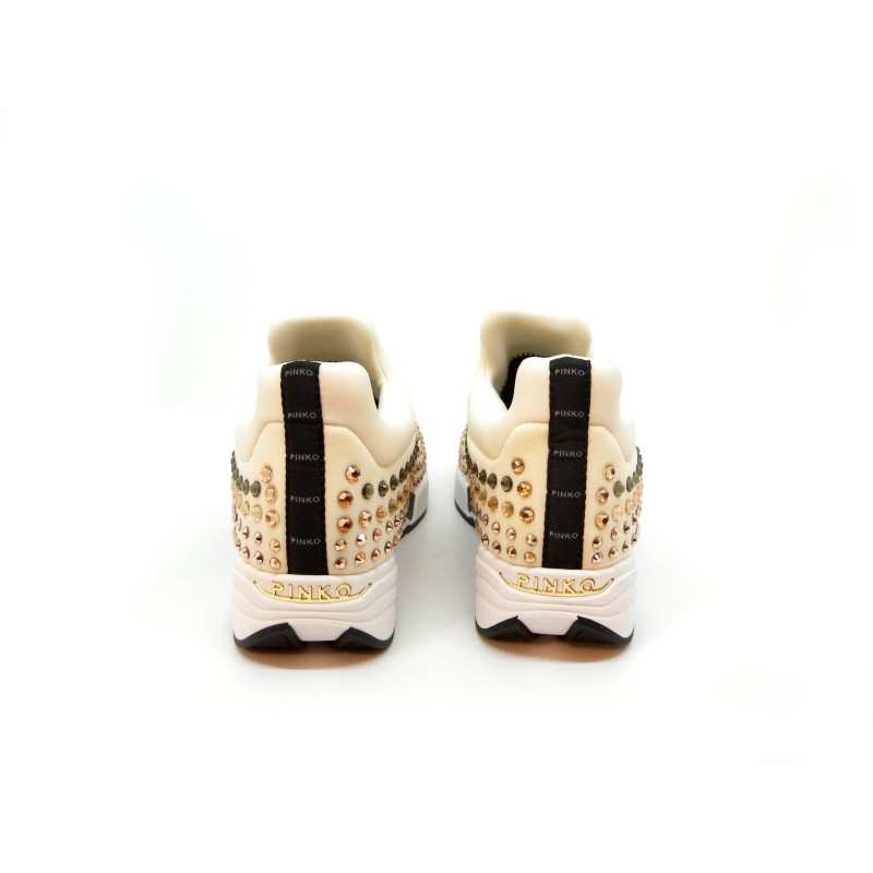 Sneackers Woman Gem Neoprene Strass in technical stretch fabric with multi rhinestones on the upper and rubber sole.