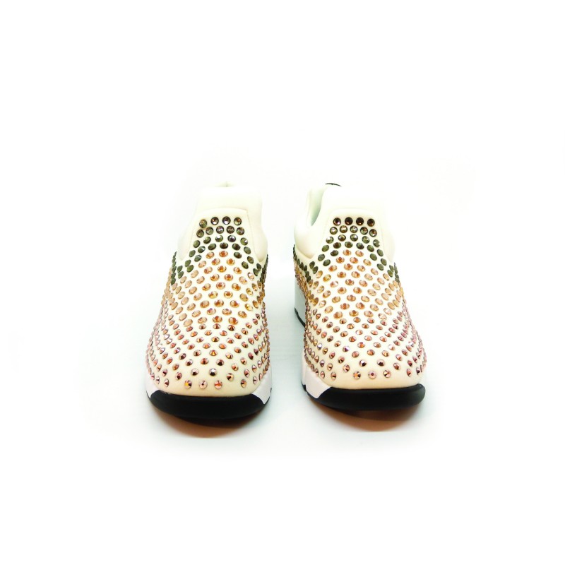 Sneackers Woman Gem Neoprene Strass in technical stretch fabric with multi rhinestones on the upper and rubber sole.