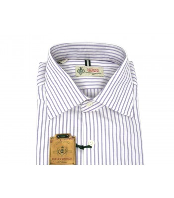 Luigi Borrelli Man shirt Mod. Oxford Slim Stripe Purple 2