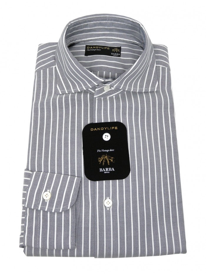 Barba Dandylife Man shirt Mod. Oxford 3926/2 Stripes Gray Barba Dandylife Man shirt Mod. Oxford 3926/2 Stripes Gray