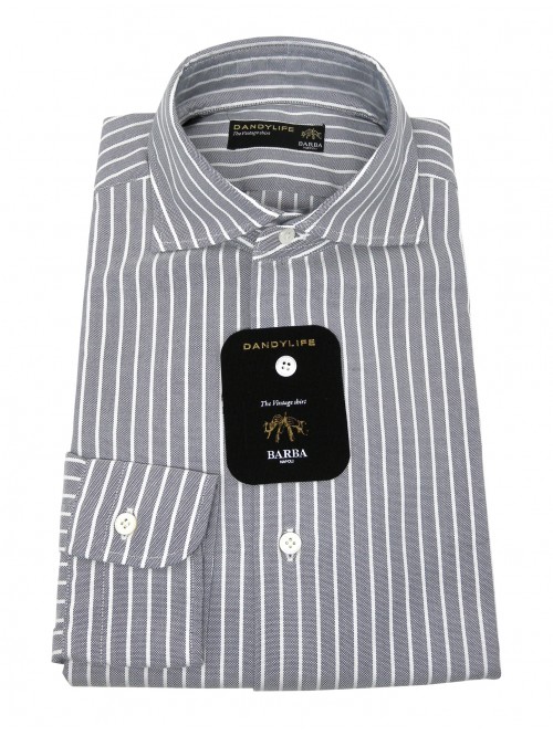 Barba Dandylife Camicia uomo Mod. Oxford 3926/2 Righe Grigio Barba Dandylife Camicia uomo Mod. Oxford 3926/2 Righe Grigio