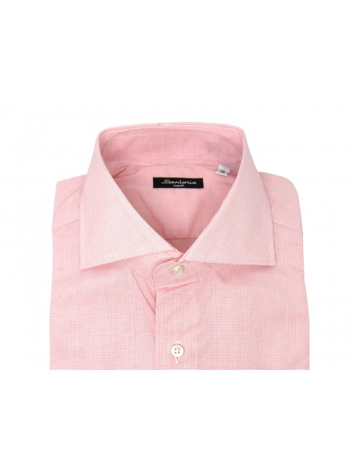 Sartorio Camicia uomo Micro Quadretti Rosso