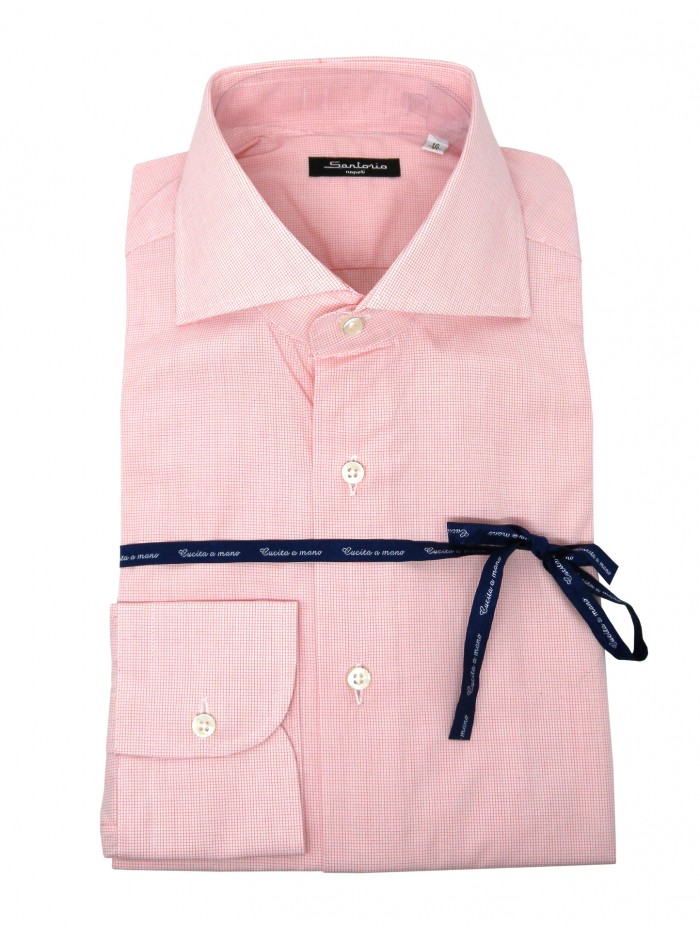 Sartorio Camicia uomo Micro Quadretti Rosso