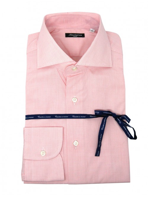 Sartorio Camicia uomo Micro Quadretti Rosso
