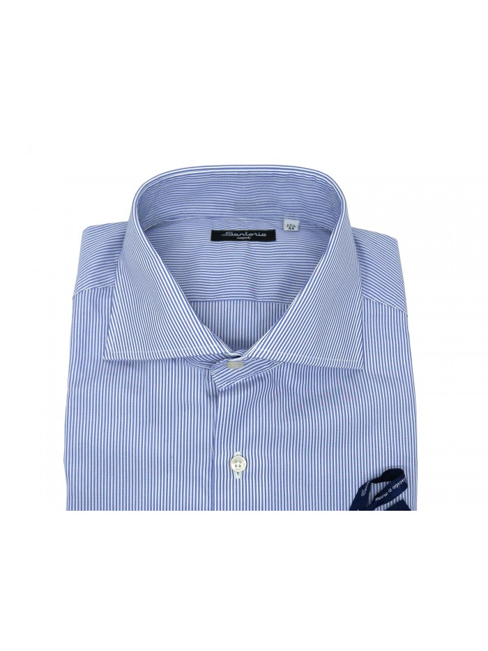 Sartorio Camicia uomo Righe Sottili Azzurro