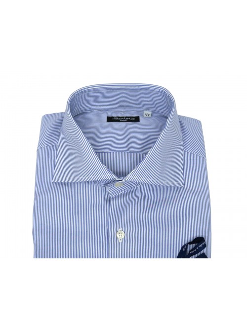 Sartorio Camicia uomo Righe Sottili Azzurro