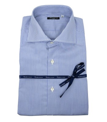 Sartorio Camicia uomo Righe Sottili Azzurro