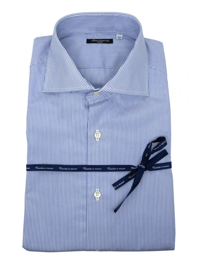 Sartorio Camicia uomo Righe Sottili Azzurro