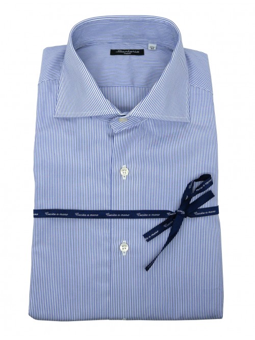 Sartorio Camicia uomo Righe Sottili Azzurro
