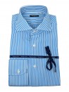 Sartorio Man Shirt Stripes Turquoise