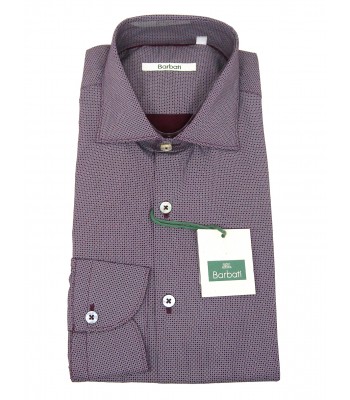 Barbati Man shirt Art. Lavison 36 Micro Fantasy Bordeaux circles