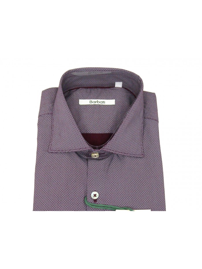Barbati Camicia uomo Art. Lavison 36 Micro Fantasia Cerchi Bordeaux