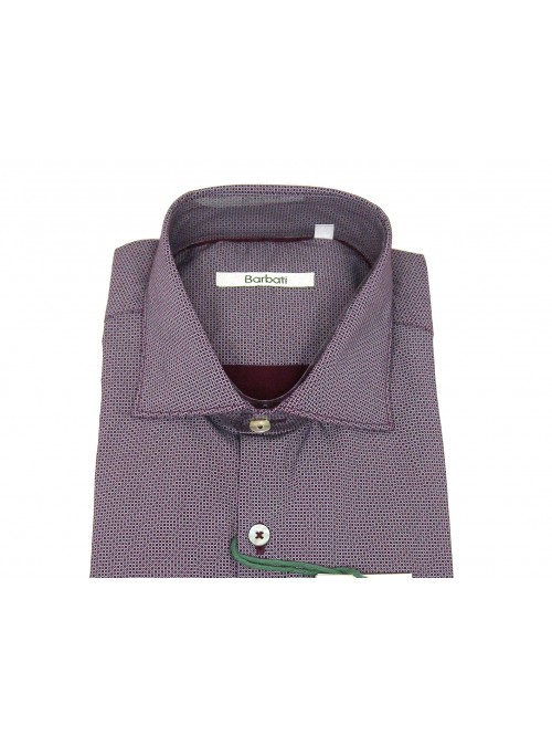 Barbati Camicia uomo Art. Lavison 36 Micro Fantasia Cerchi Bordeaux
