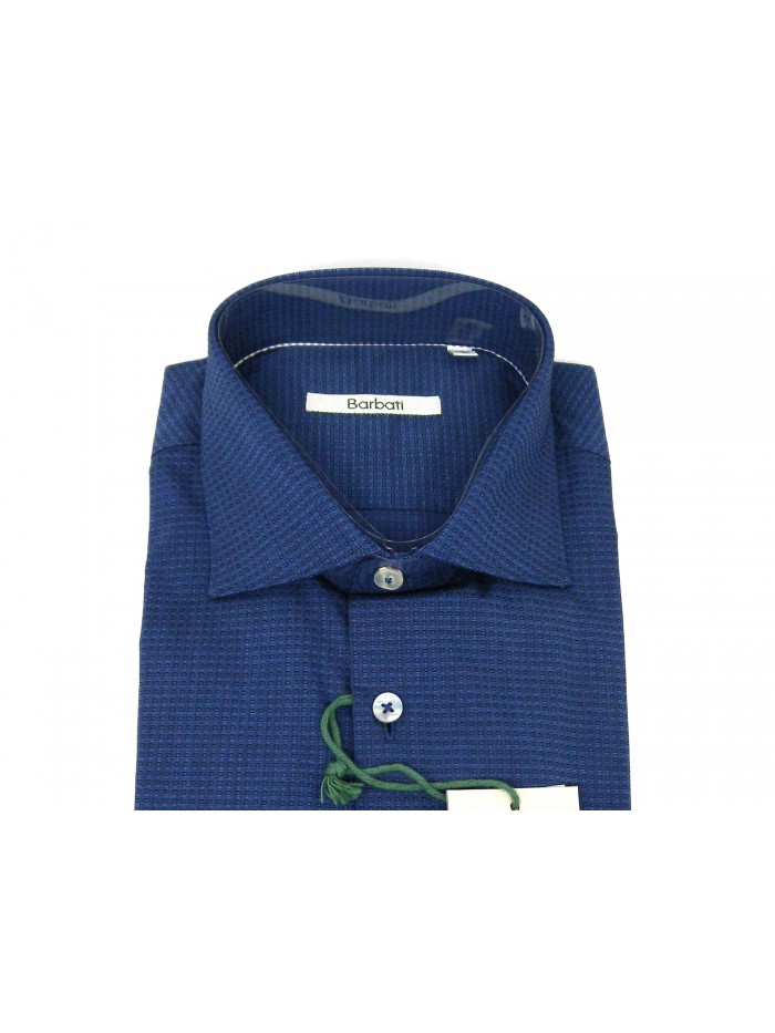 Barbati Camicia uomo Art. Lavison 31 Micro Fantasia Cerchi Blu
