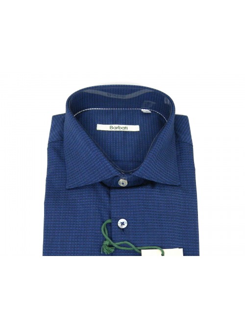 Barbati Camicia uomo Art. Lavison 31 Micro Fantasia Cerchi Blu