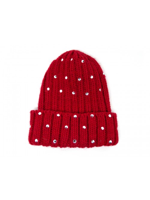 Blui Women's Hat Knit Wide Wine Studs
