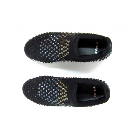 Sneakers Women Gem Neoprene Strass in technical stretch fabric with multi rhinestones on the upper and rubber sole.