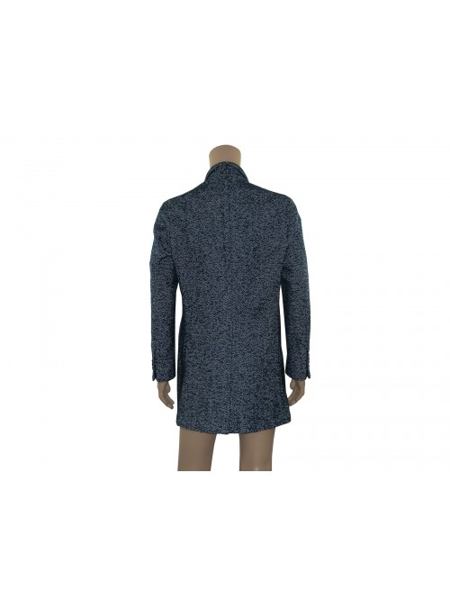 Verdera Men's Coat Mod. Carmac 06 403 Spigato White / Blue