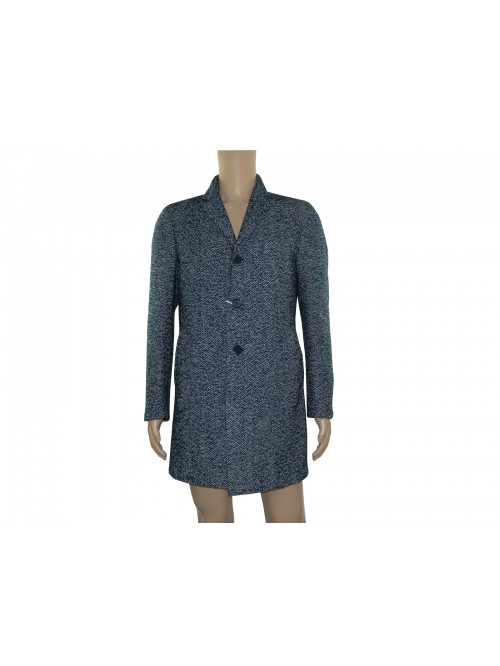 Verdera Men's Coat Mod. Carmac 06 403 Spigato White / Blue