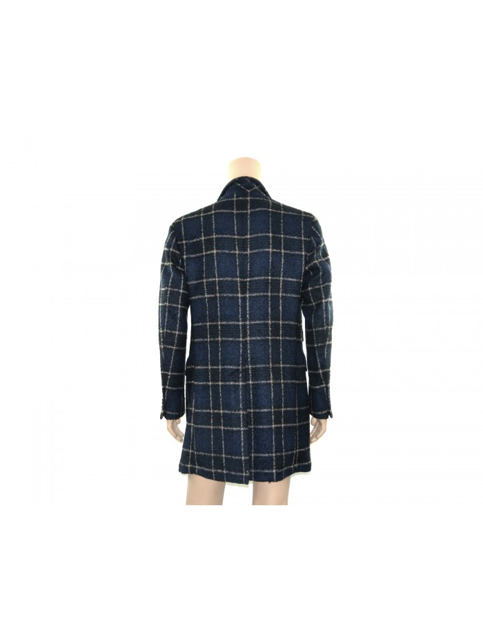 Lubiam 8 Giaccone Uomo Mod. Quadri Blu/Beige