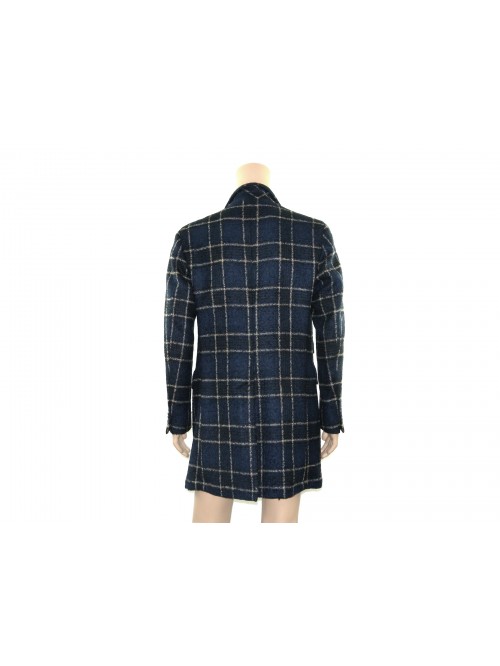 Lubiam 8 Giaccone Uomo Mod. Quadri Blu/Beige