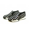Sequins woman sneakers in embroidered fabric with sequin decoration squared, comfortable and casual rubber sole.