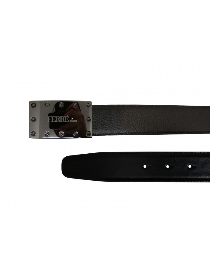 GF Ferr Cintura Uomo Double Rettangolare Dark Cromo
