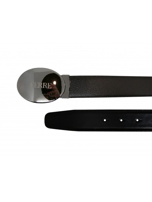 GF Ferrè Cintura Uomo Double Ovale Dark Cromo GF Ferrè Cintura Uomo Double Ovale Dark Cromo