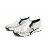 Sneakers Donna Sequins in tessuto ricamato con paillettes decorazione quadrettata suola in gomma comode e casual.