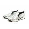 Sequins woman sneakers in embroidered fabric with sequin decoration squared, comfortable and casual rubber sole.