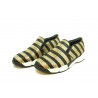 Women's Sneakers Diamante embroidered fabric with sequins striped decoration comfortable and casual rubber sole.