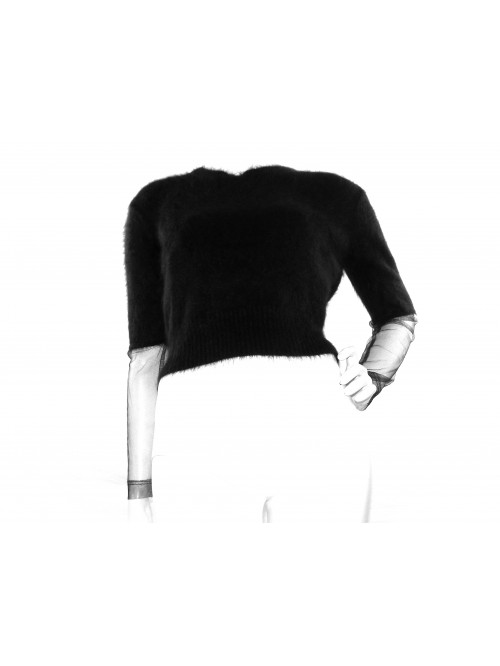 Karl Lagerfeld Maglia Donna Nero Mod. 81504 Rete Nero Karl Lagerfeld Maglia Donna Nero Mod. 81504 Rete Nero
