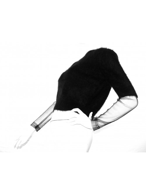 Karl Lagerfeld Maglia Donna Nero Mod. 81504 Rete Nero