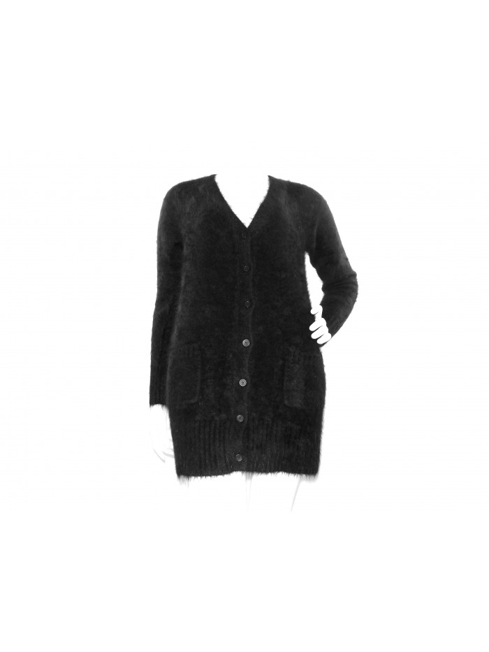 Karl Lagerfeld Women's Cardigan Sweater Black Mod. KARMAGD 1376 Long Black Karl Lagerfeld Women's Cardigan Sweater Black Mod. KARMAGD 1376 Long Black