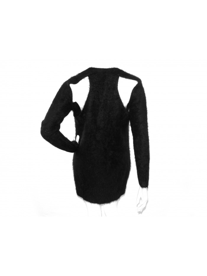 Karl Lagerfeld Maglia Cardigan Donna Nero Mod. KARMAGD 1376 Lunga Nero