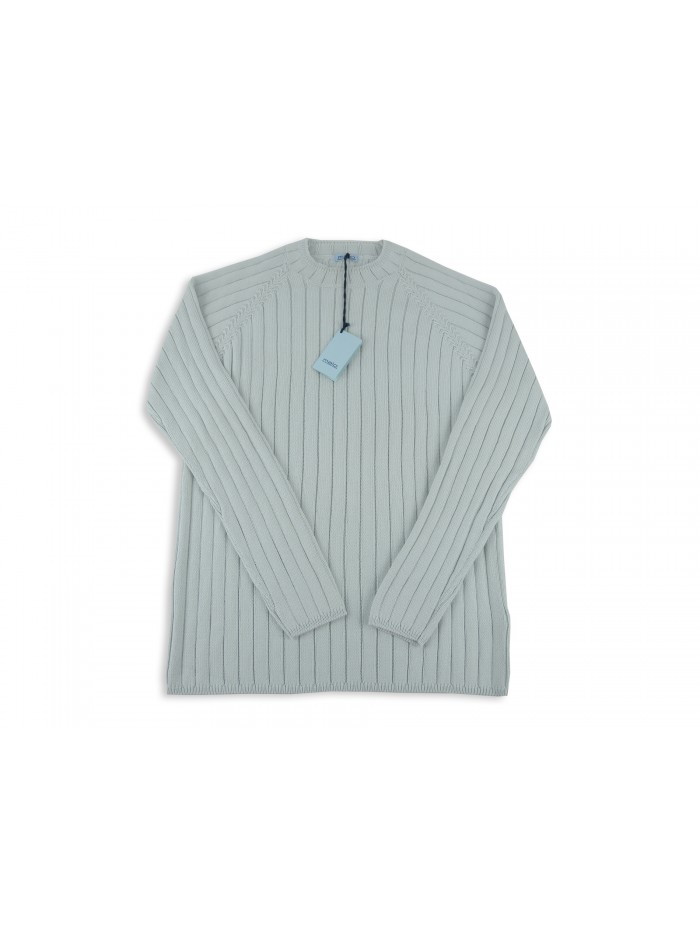 Malo® Maglia Donna Mod. Coste Verticali Celeste