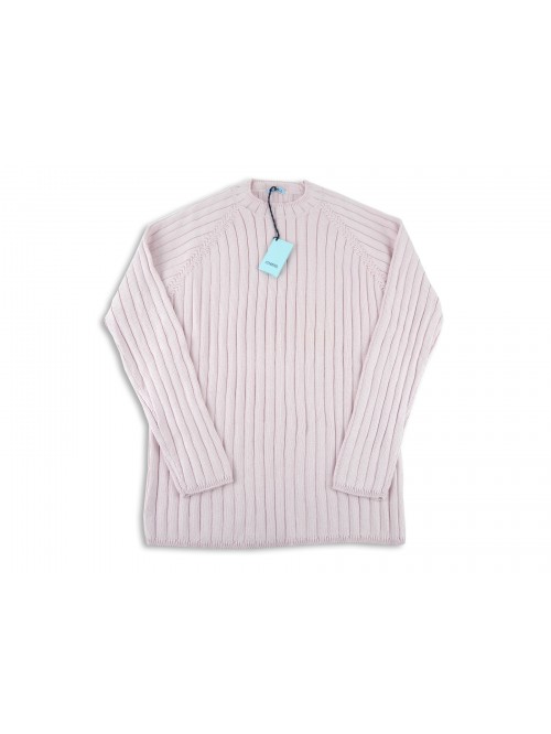 Malo Maglia Donna Mod. Coste Verticali Rosa