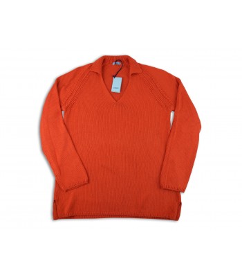 Malo Ladies Shirt Mod. Orange V-neck Polo Shirt 2