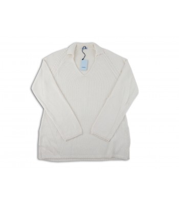 Malo Women's Shirt Mod. V-Neck White Milk Polo 2