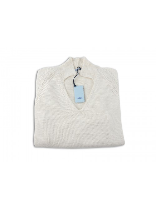 Malo Maglia Donna Mod. Polo scollo a V White Milk Malo Maglia Donna Mod. Polo scollo a V White Milk