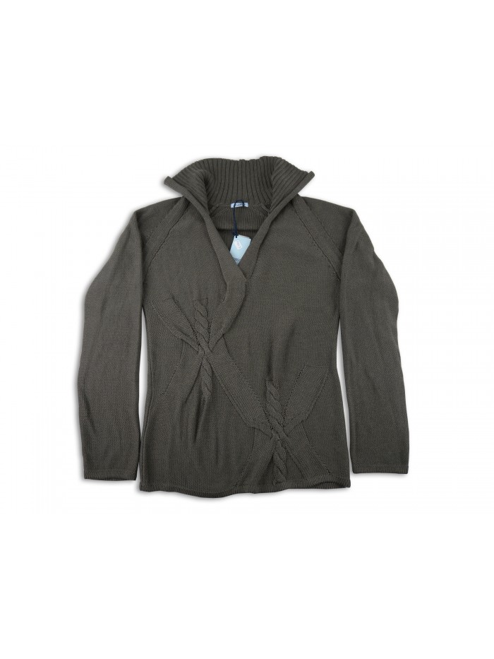 Malo Maglia Donna Mod. Polo scollo a V Trecce